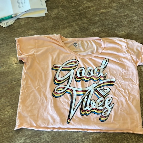 Roxy Crop top distressed good vibes logo - Picture 2 of 5